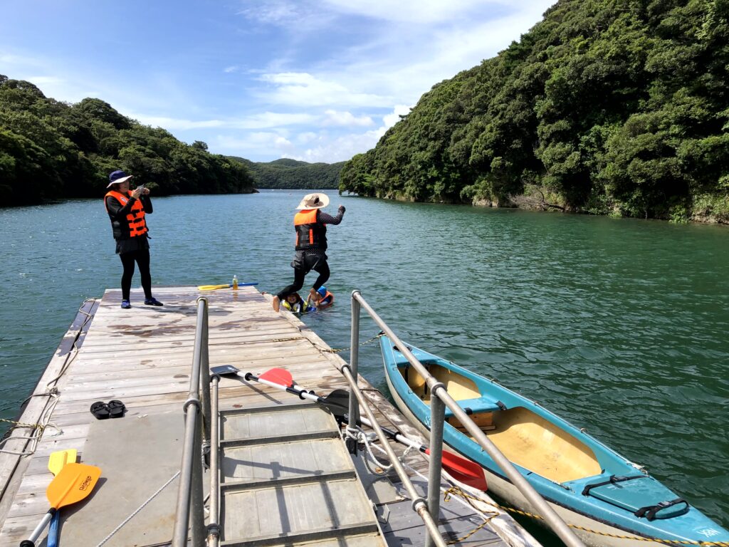 カヌーを楽しんでいるところ