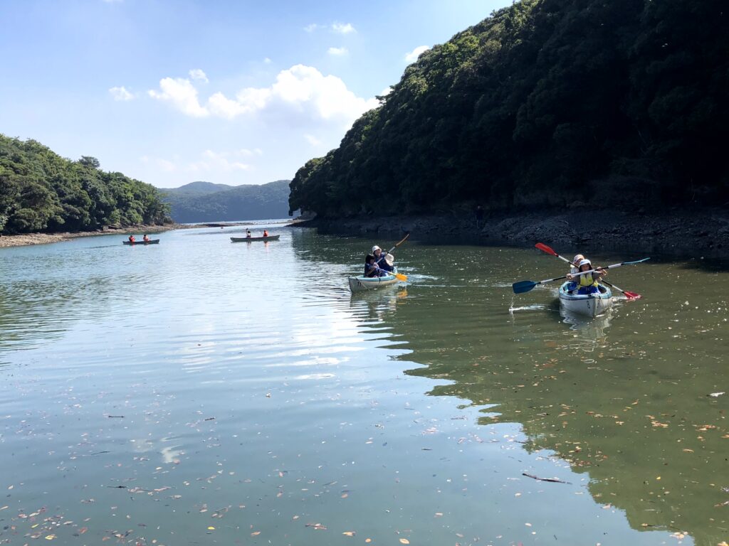 カヌーを楽しんでいるところ